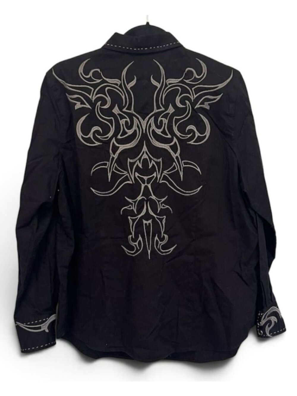 Roper Women's 1X Western Shirt Embroidered Black Cowboy Rodeo Button Long Sleeve